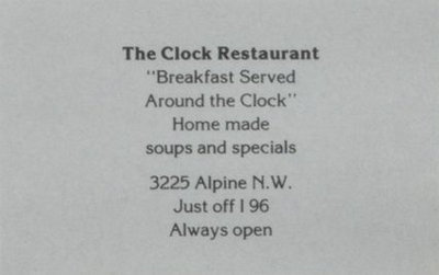 Clock Restaurant - 1987 Yearbook (newer photo)